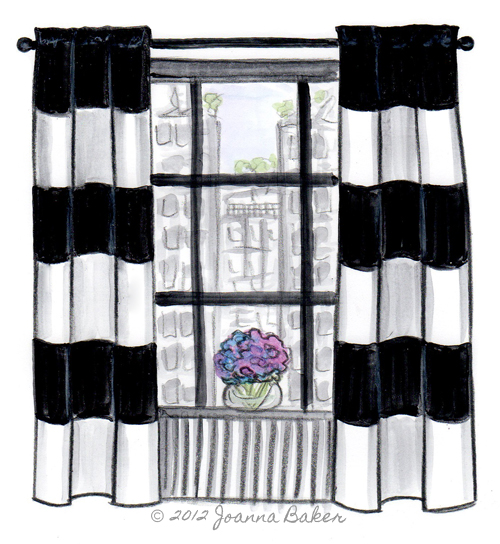 Striped Curtains Illustration by Joanna Baker