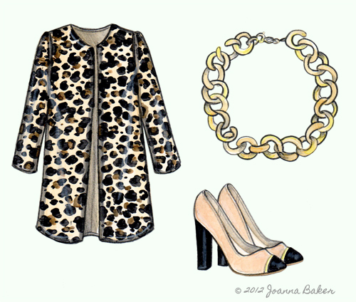Leopard and Chain Fashion Illustration by Joanna Baker