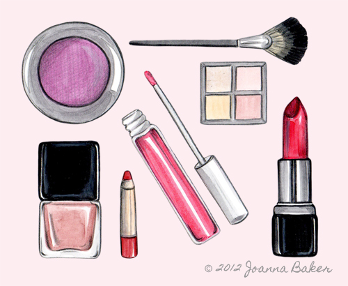 Kiss and Makeup Beauty Illustration by Joanna Baker
