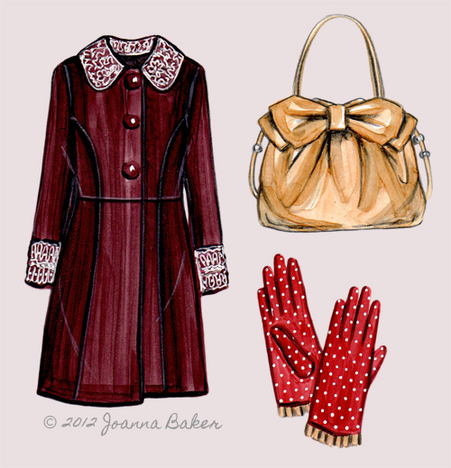 Gingerbread Coat Fashion Illustration by Joanna Baker