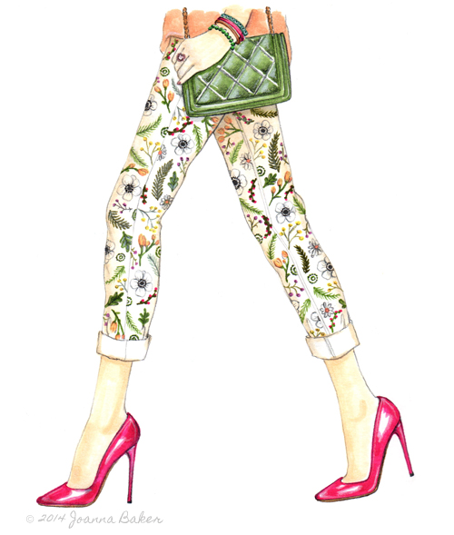 Botanical Pants Fashion Illustration by Joanna Baker