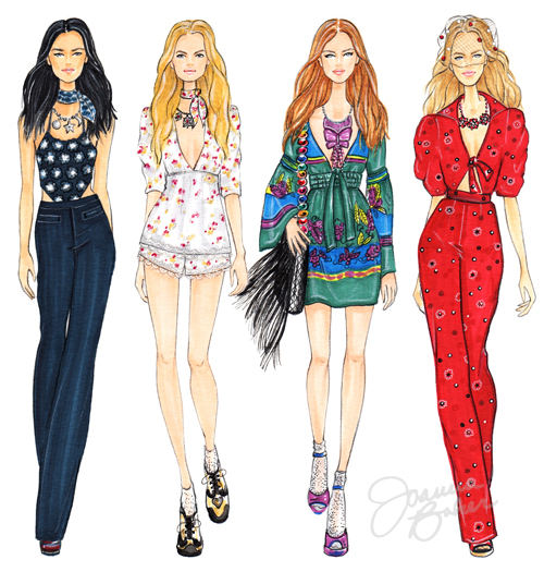 Anna Sui Fashion Illustrations by Joanna Baker
