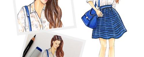 Wendy's Lookbook Blogger Inspired Fashion Illustration by Joanna Baker