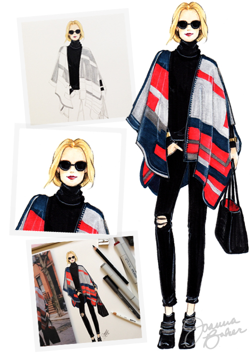 Blaire Eadie Blogger Inspired Fashion Illustration by Joanna Baker