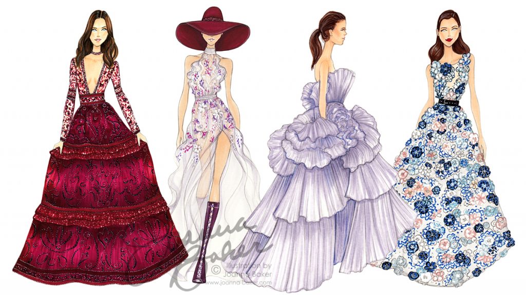 Joanna Baker Couture Week Fashion Illustrations