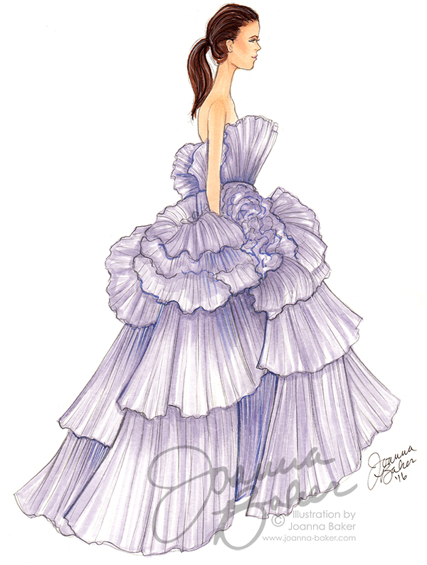 Giambattista Valli Couture Sketch by Joanna Baker