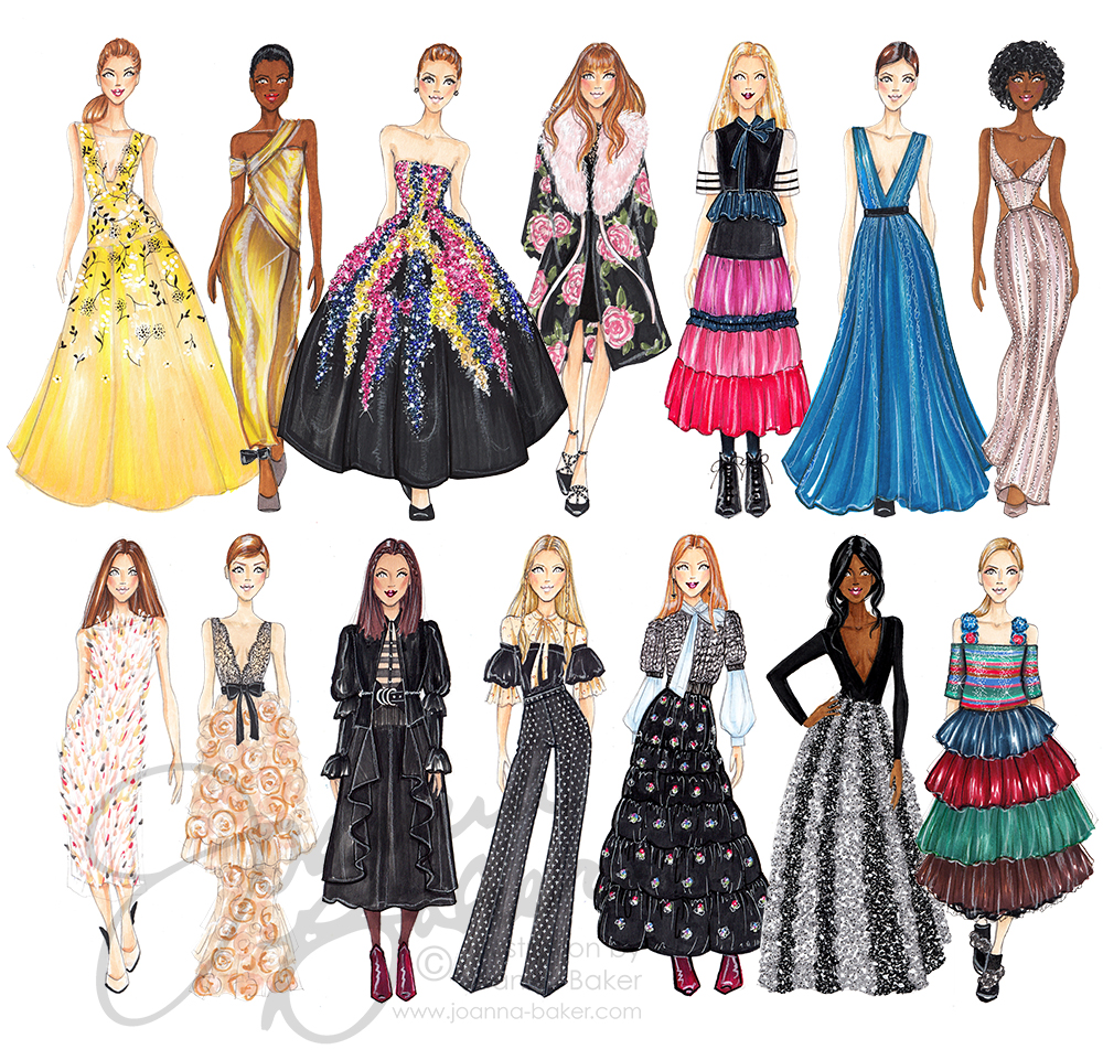 New York Fashion Week Fall 2017 Illustrations by Joanna Baker