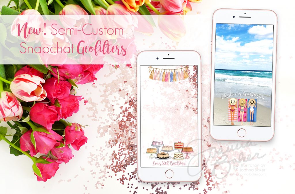 Semi Custom Illustrated Snapchat Geofilters by Joanna Baker