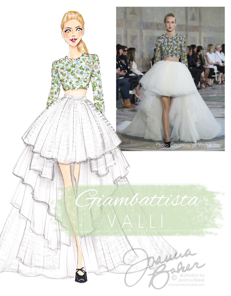 Giambattista Valli Couture Fashion Illustration by Joanna Baker