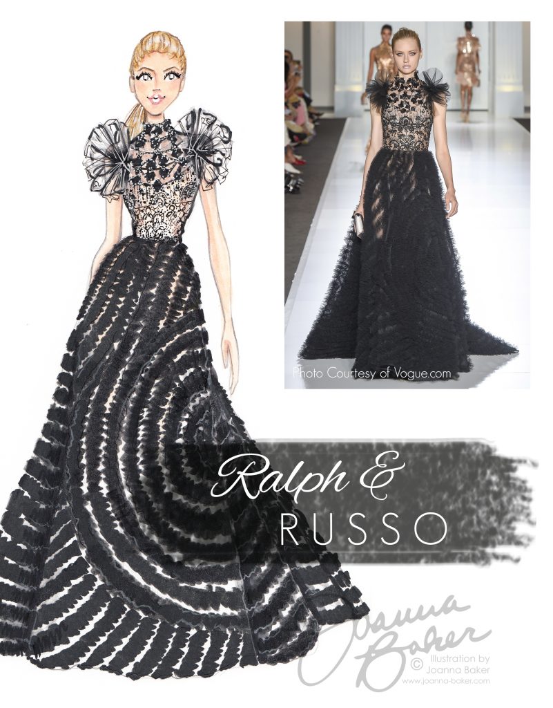 Ralph & Russo Couture Fashion Illustration by Joanna Baker