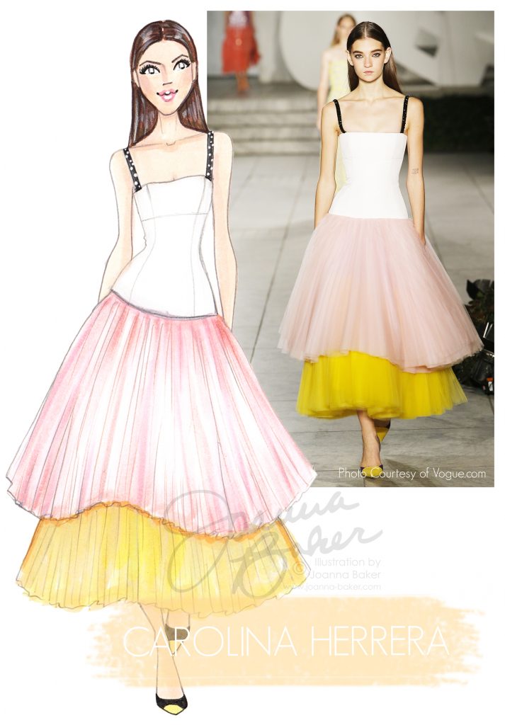 Carolina Herrera Fashion Illustration by Joanna Baker