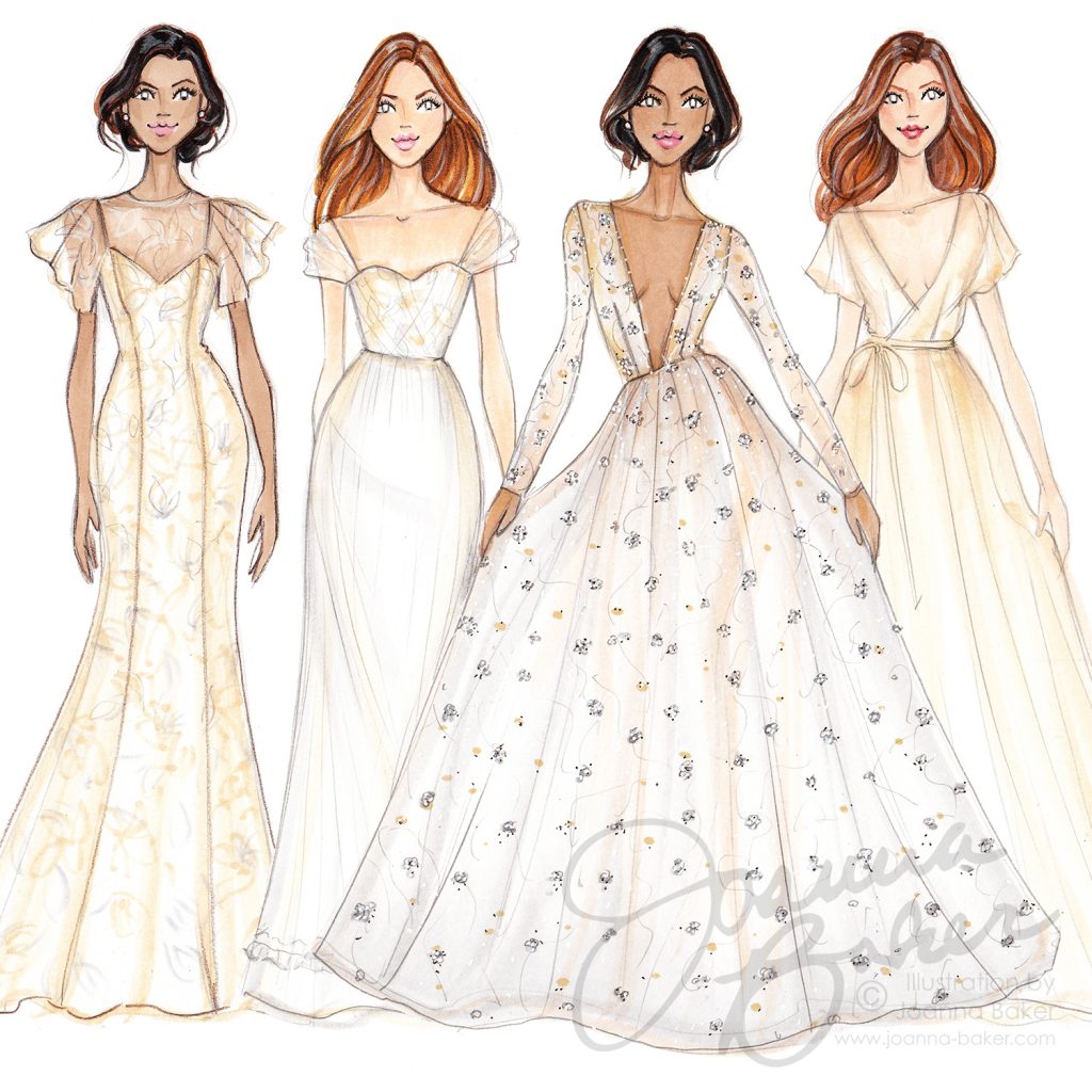 wedding dress Joanna Baker Fashion Lifestyle Illustrations