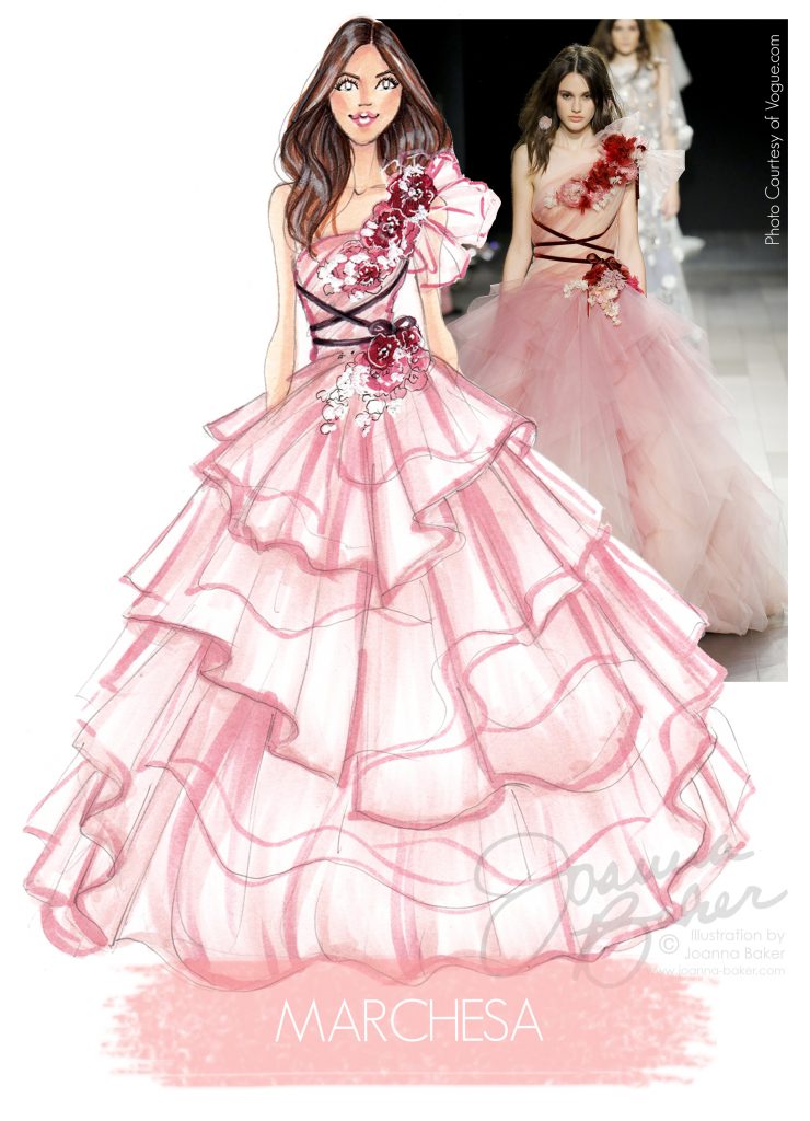 Marchesa Fashion Illustration by Joanna Baker