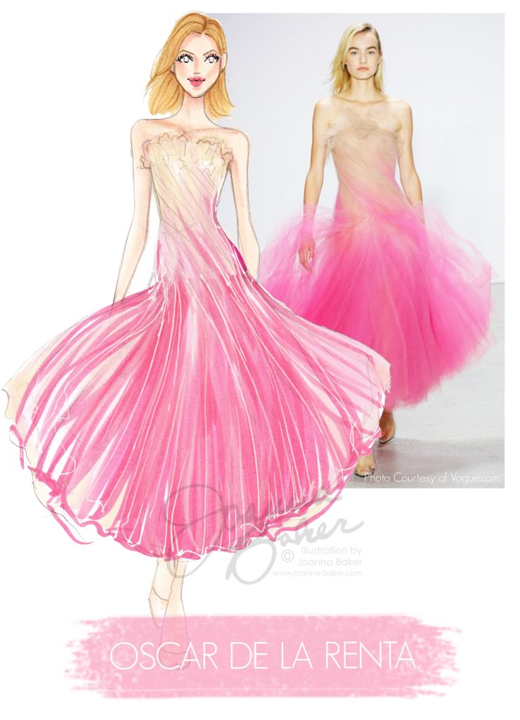 Oscar de la Renta Fashion Illustration by Joanna Baker