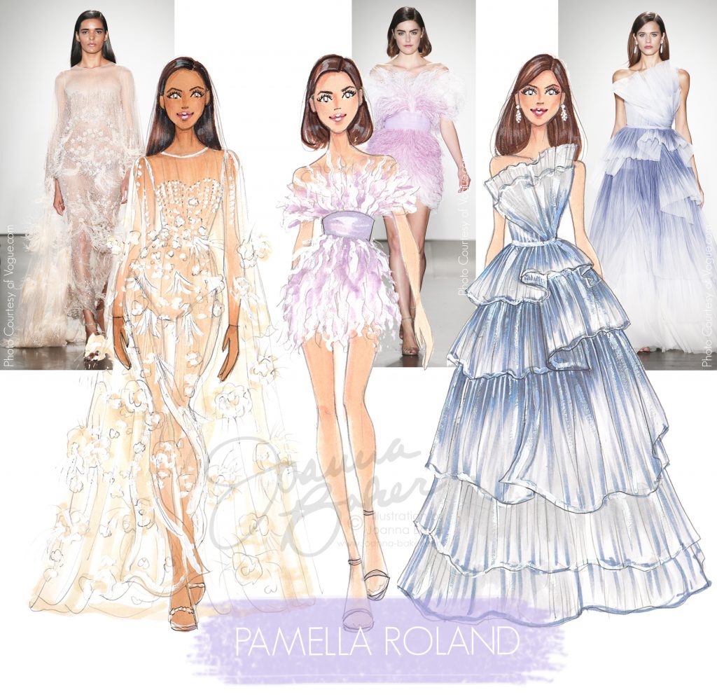 Pamella Roland Fashion Illustration by Joanna Baker