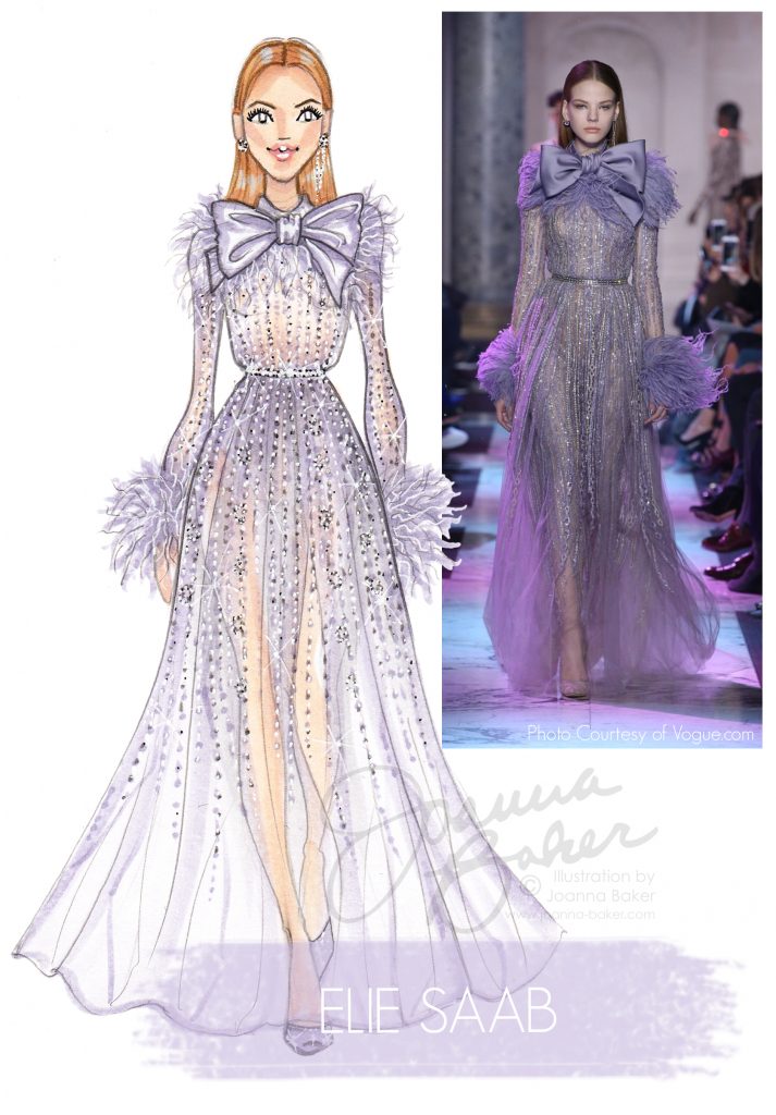 Elie Saab Couture Illustration by Joanna Baker