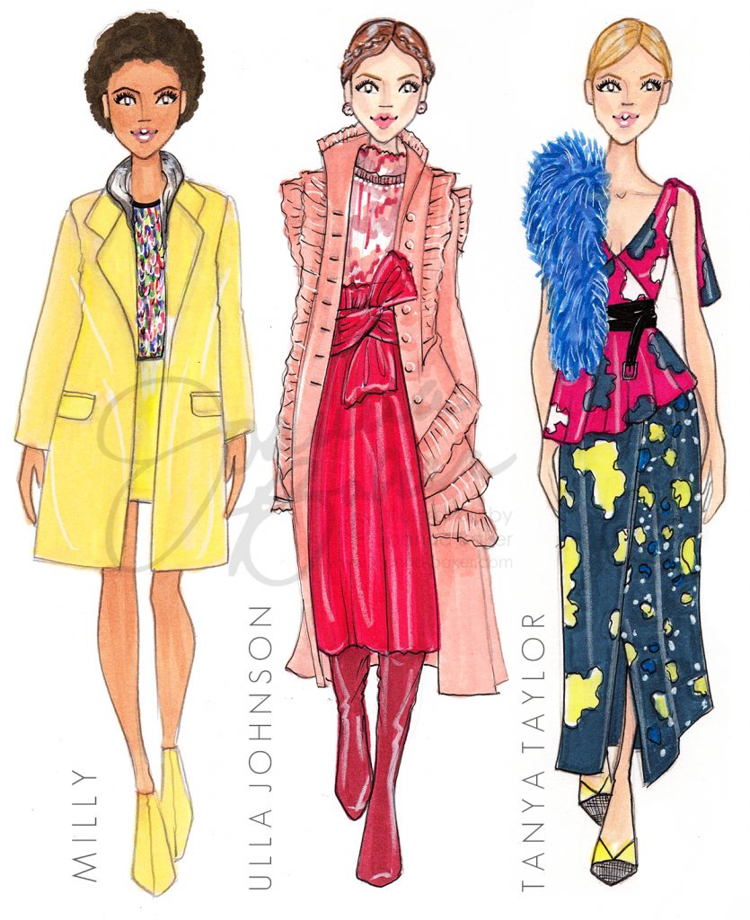 New York Fashion Week Illustrations by Joanna Baker