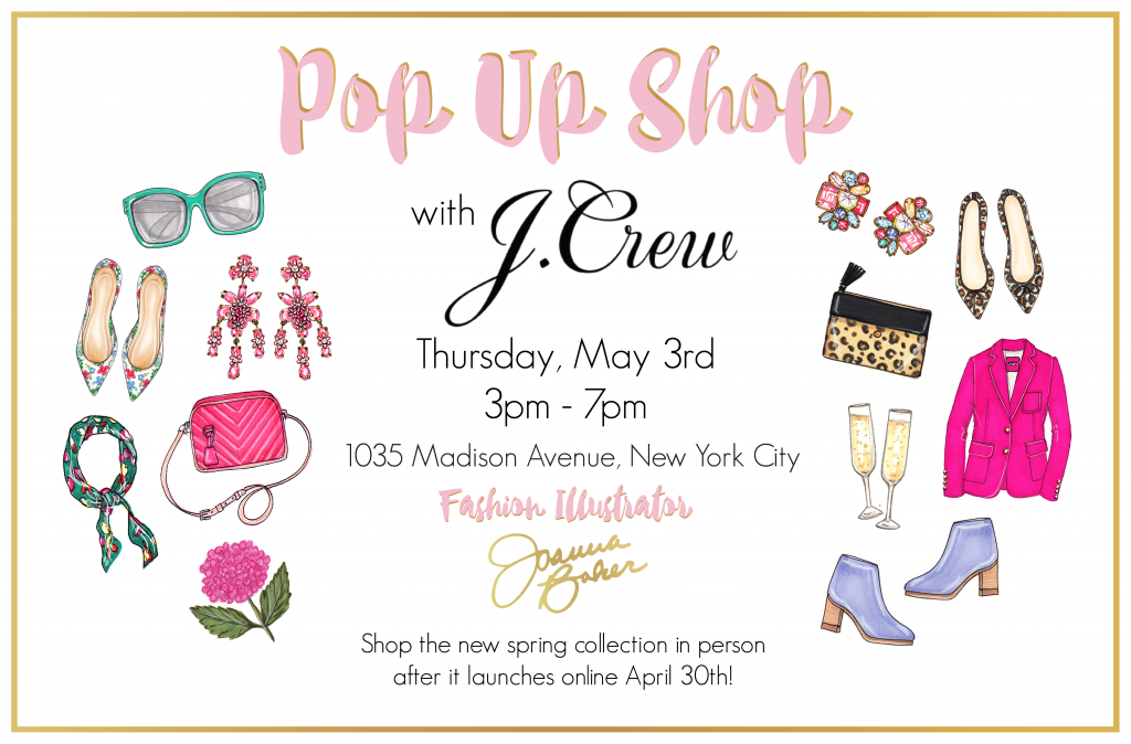 Joanna Baker Illustration Pop Up Shop with JCrew