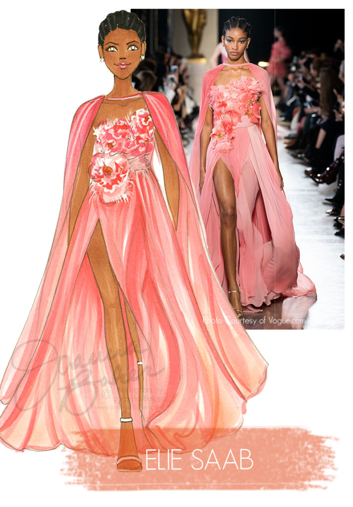 Elie Saab Couture Illustration by Joanna Baker