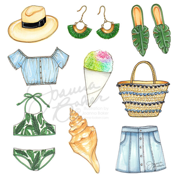 July 2019 Favorite Things Fashion Illustration by Joanna Baker