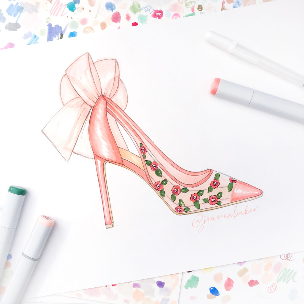 Floral Shoe Illustration by Joanna Baker