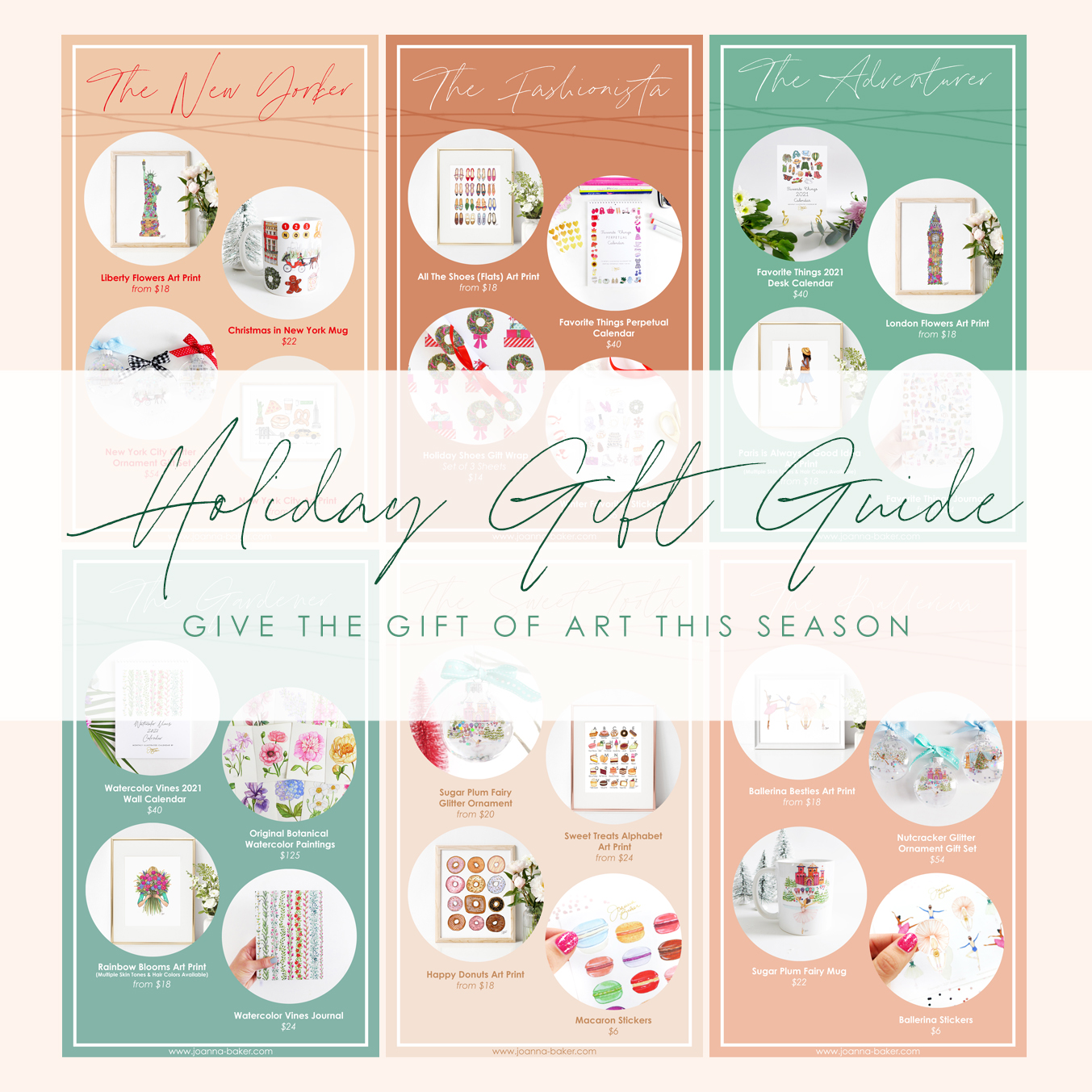 2020 Holiday Gift Guide by Joanna Baker Illustration