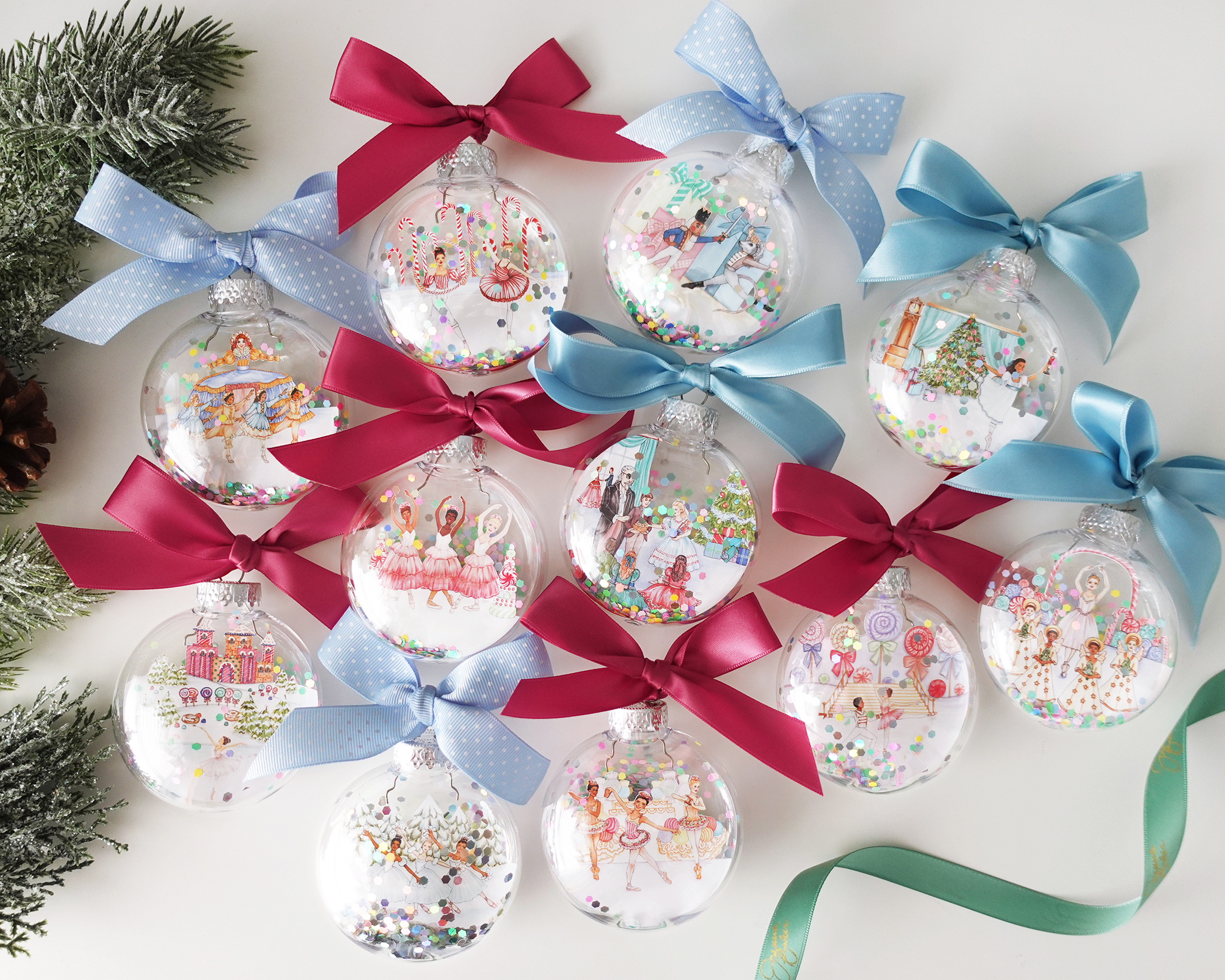 Nutcracker Glitter Ornaments by Joanna Baker