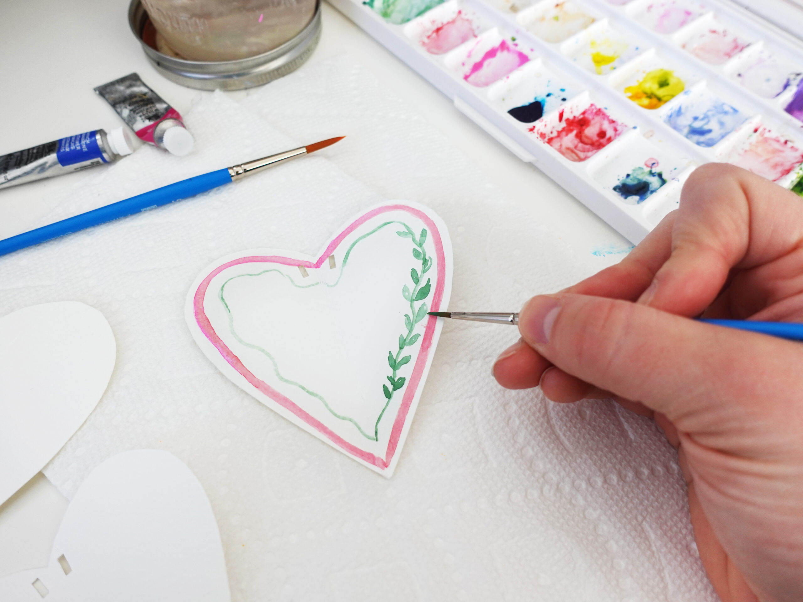 DIY Painted Paper Heart Garland by Joanna Baker