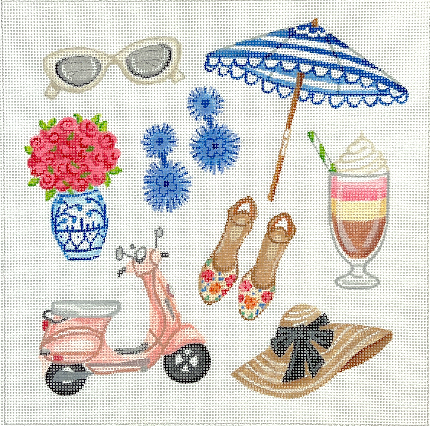 Kate Dickerson - Italian Favorite Things - Needlepoint Canvas Art by Joanna Baker