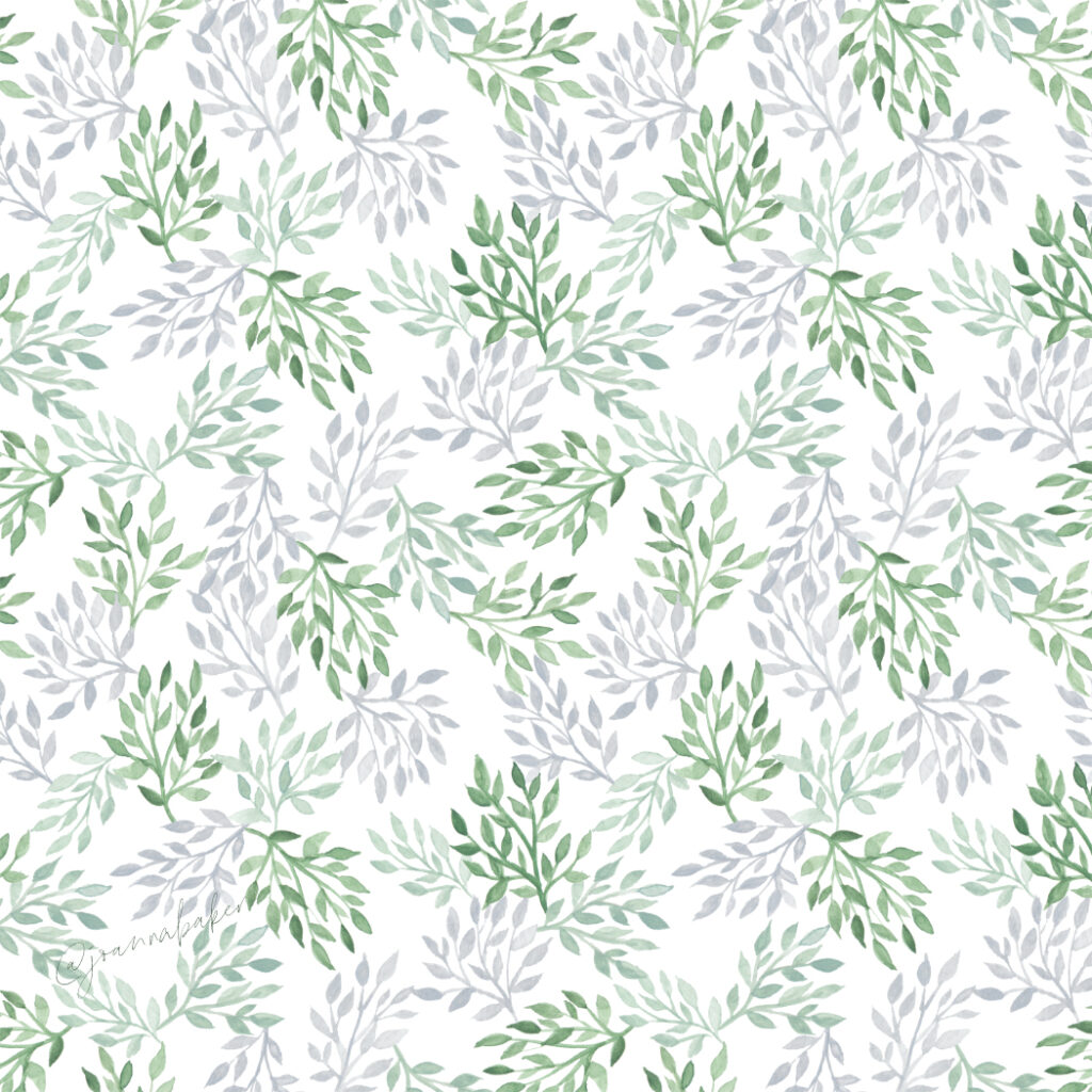 Tri Color Vines Repeating Pattern by Joanna Baker