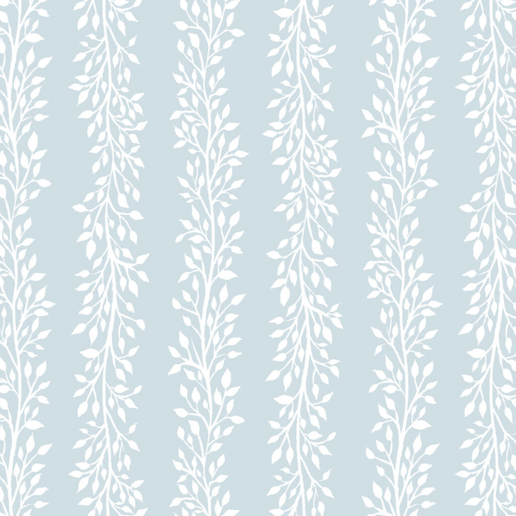 Climbing Vines in Sky Blue - Repeating Pattern by Joanna Baker