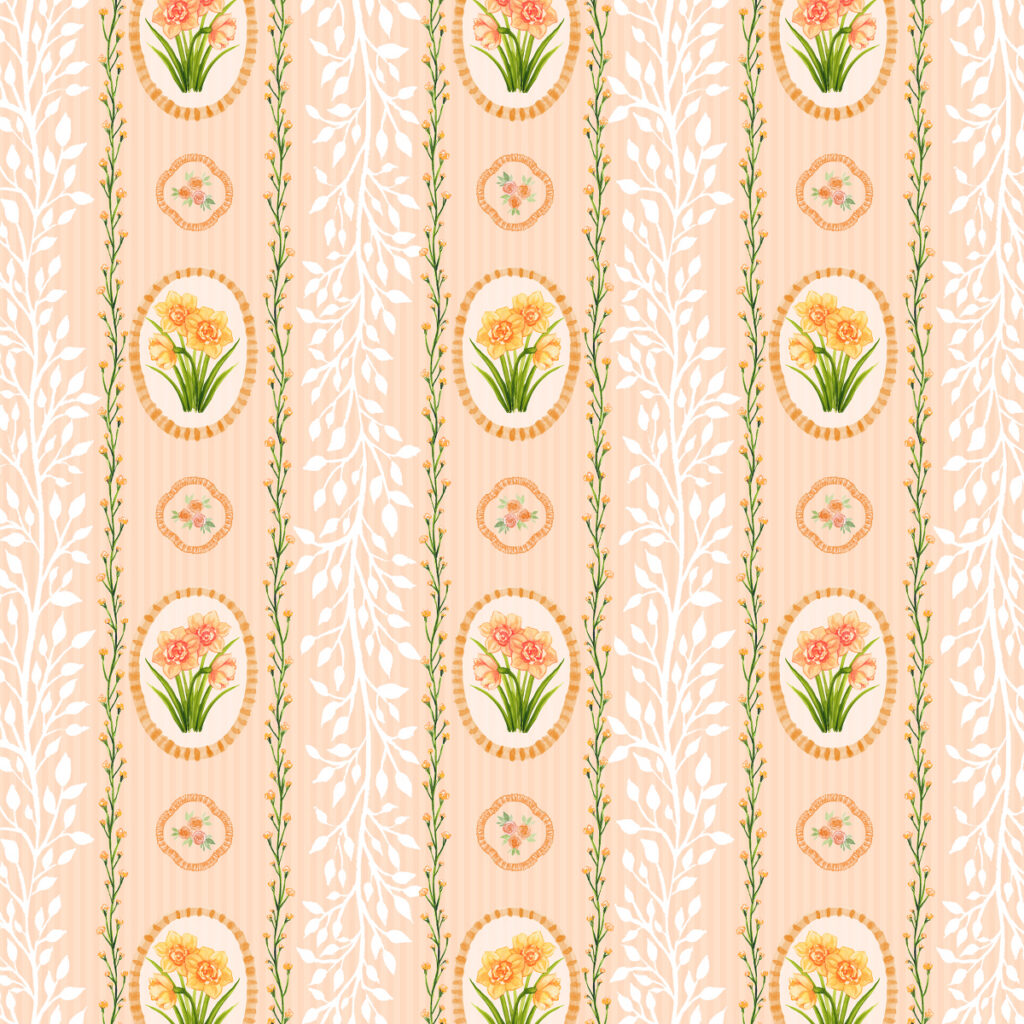 Daffodil Medallions - Repeating Pattern by Joanna Baker