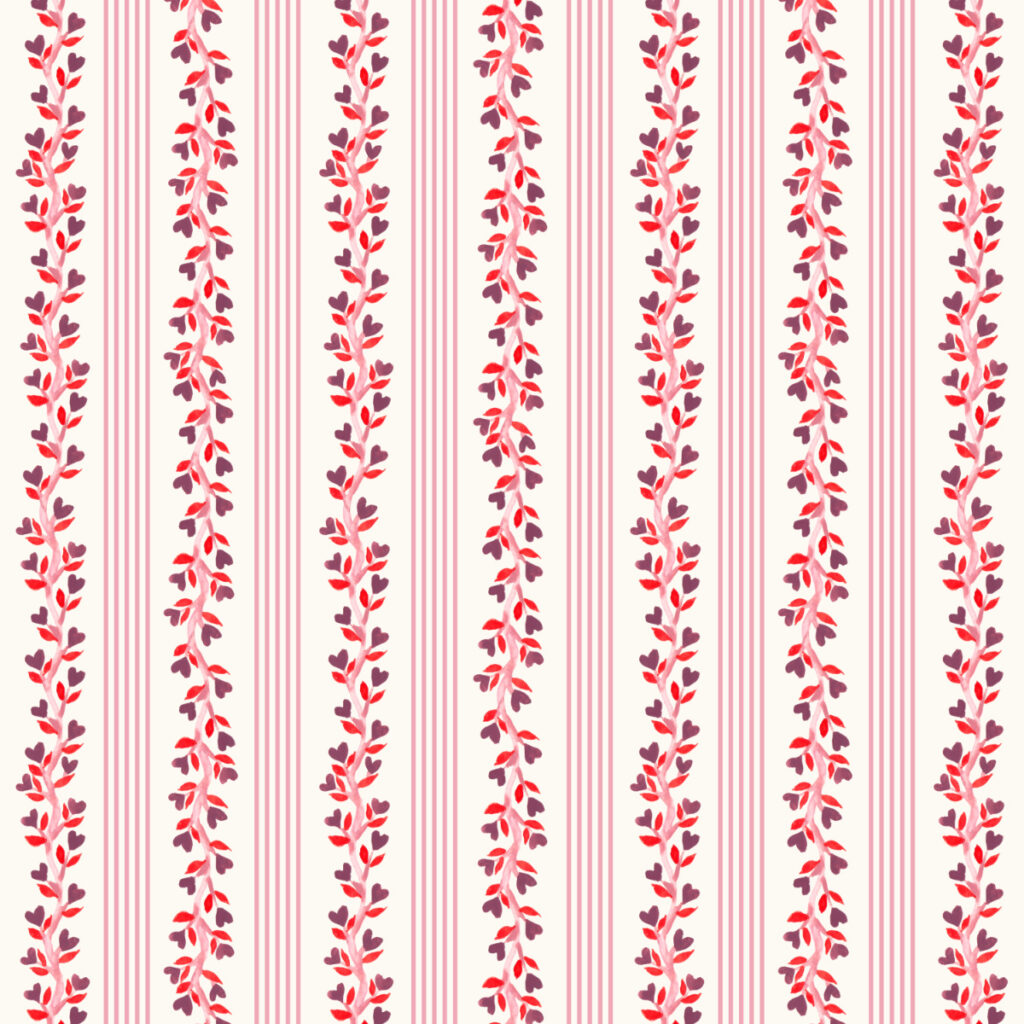 Painted Heart Vines - Repeating Pattern by Joanna Baker