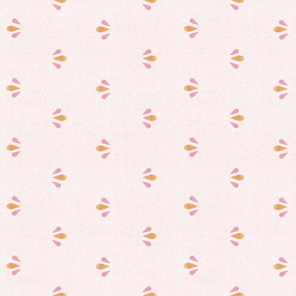 Rose Petal in Honey & Rose Pink on Pink Sand - Repeating Pattern by Joanna Baker