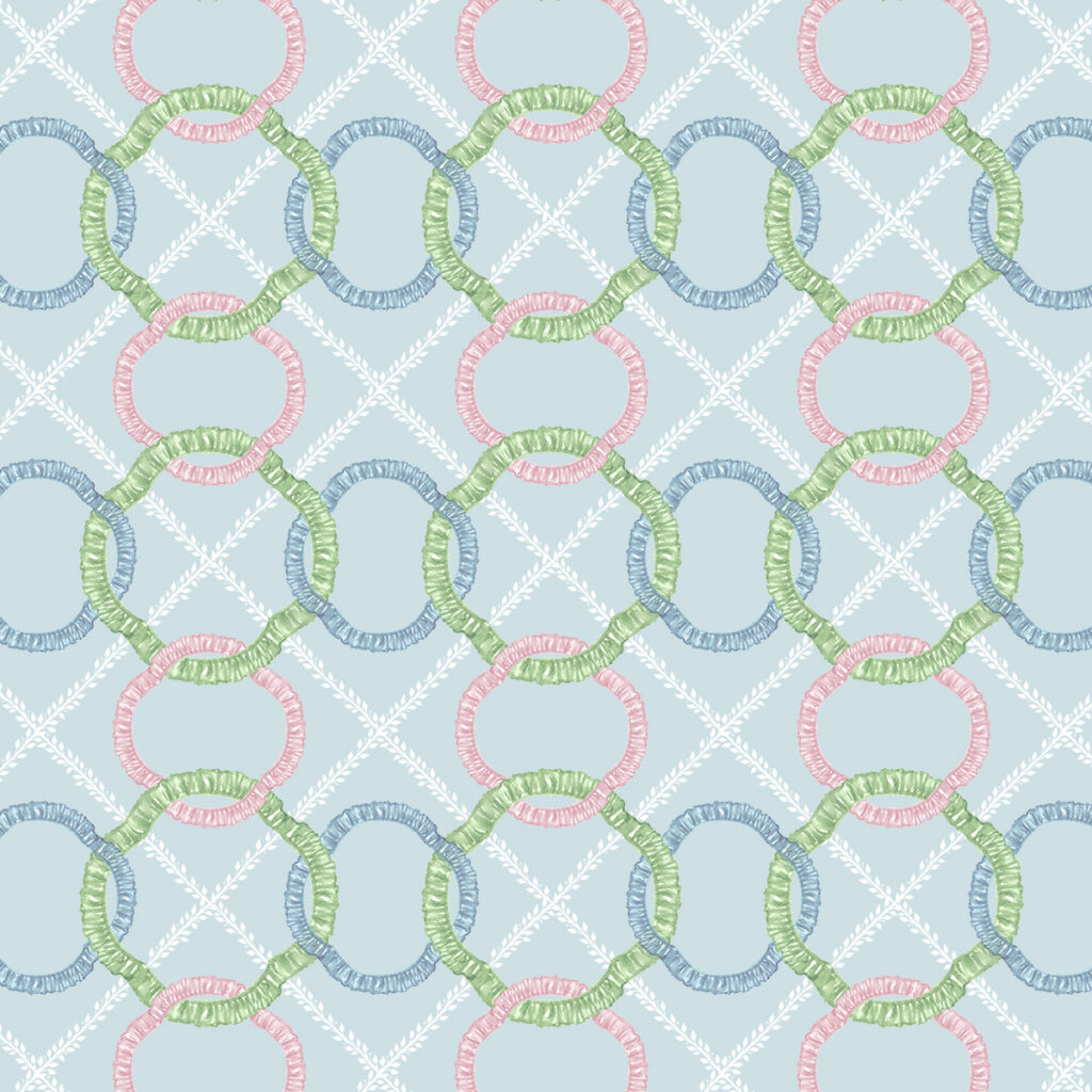 Ruffled Links in Tricolor - Repeating Pattern by Joanna Baker
