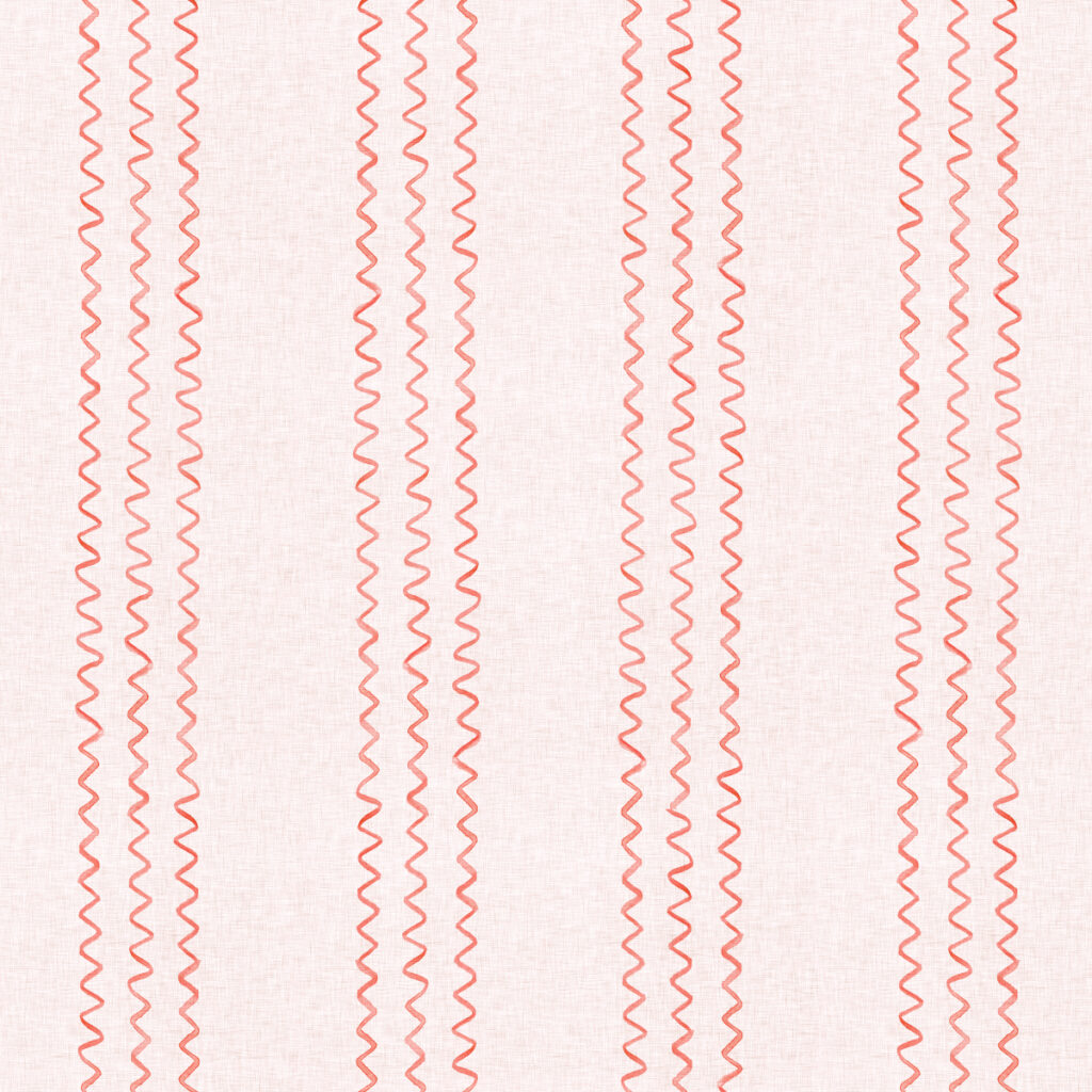 Squiggle Stripe in Coral & Pink Sand - Repeating Pattern by Joanna Baker