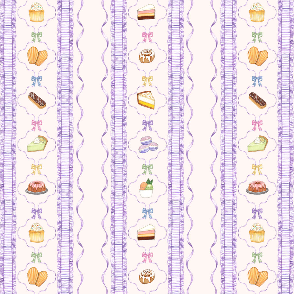 Sweet Treat Ribbons & Ruffles - Repeating Pattern by Joanna Baker