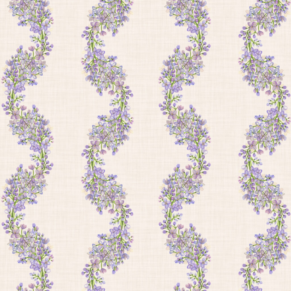Trailing Lilac in Oak - Repeating Pattern by Joanna Baker