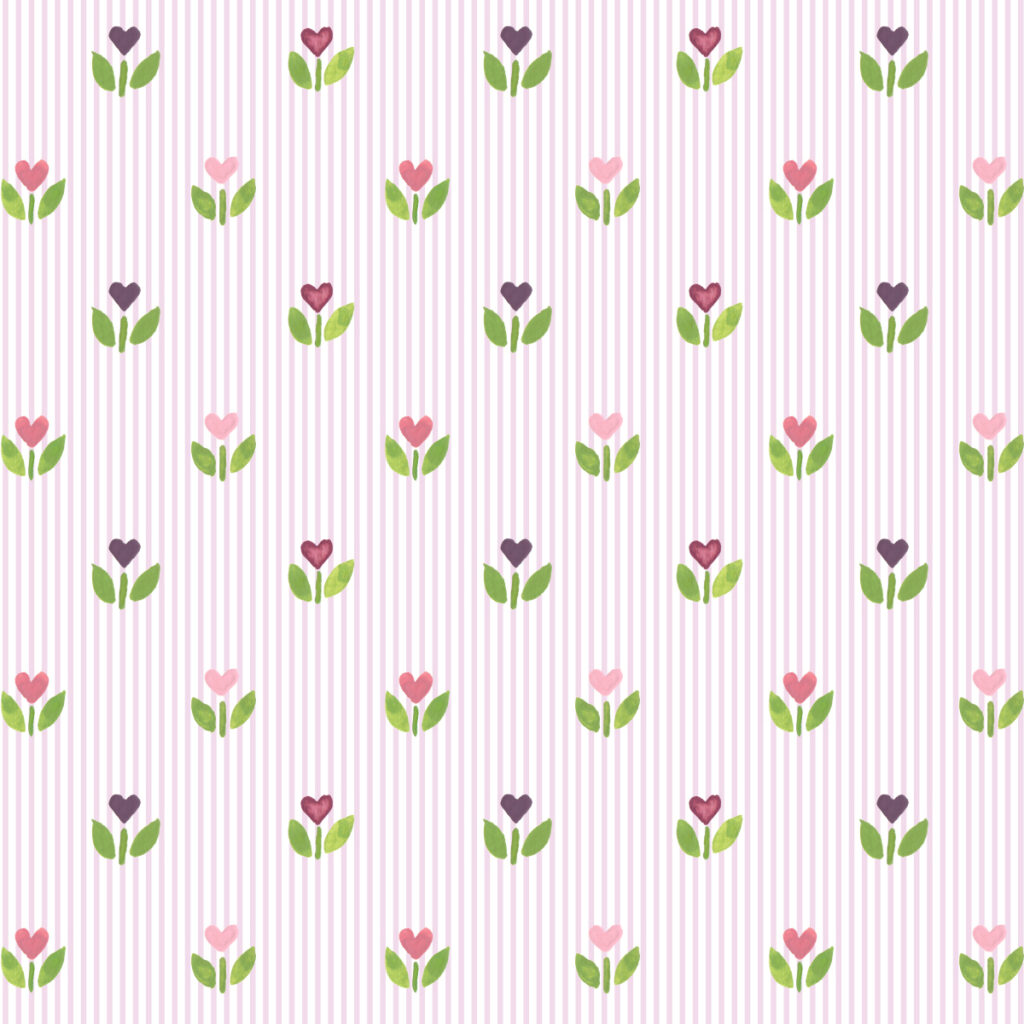 Tulip Hearts - Repeating Pattern by Joanna Baker